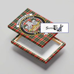 ScotsTee Shop Scottish MacLachlan Hunting Modern Clan Crest Tartan Framed Canvas Print Wall Art