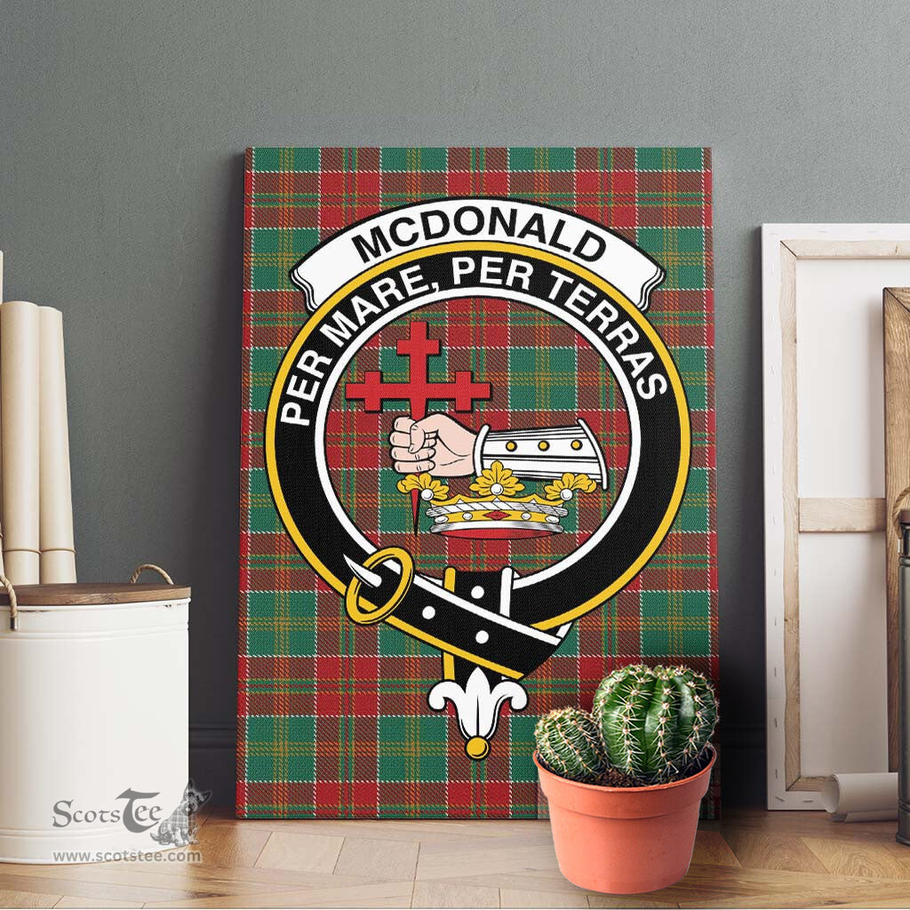 ScotsTee Shop Scottish McDonald of Kingsburgh Clan Crest Tartan Framed Canvas Print Wall Art