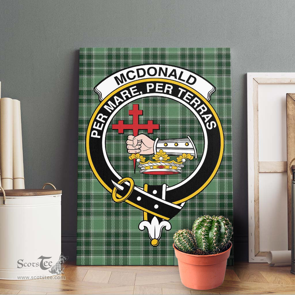 ScotsTee Shop Scottish McDonald Lord of the Isles Hunting Clan Crest Tartan Framed Canvas Print Wall Art