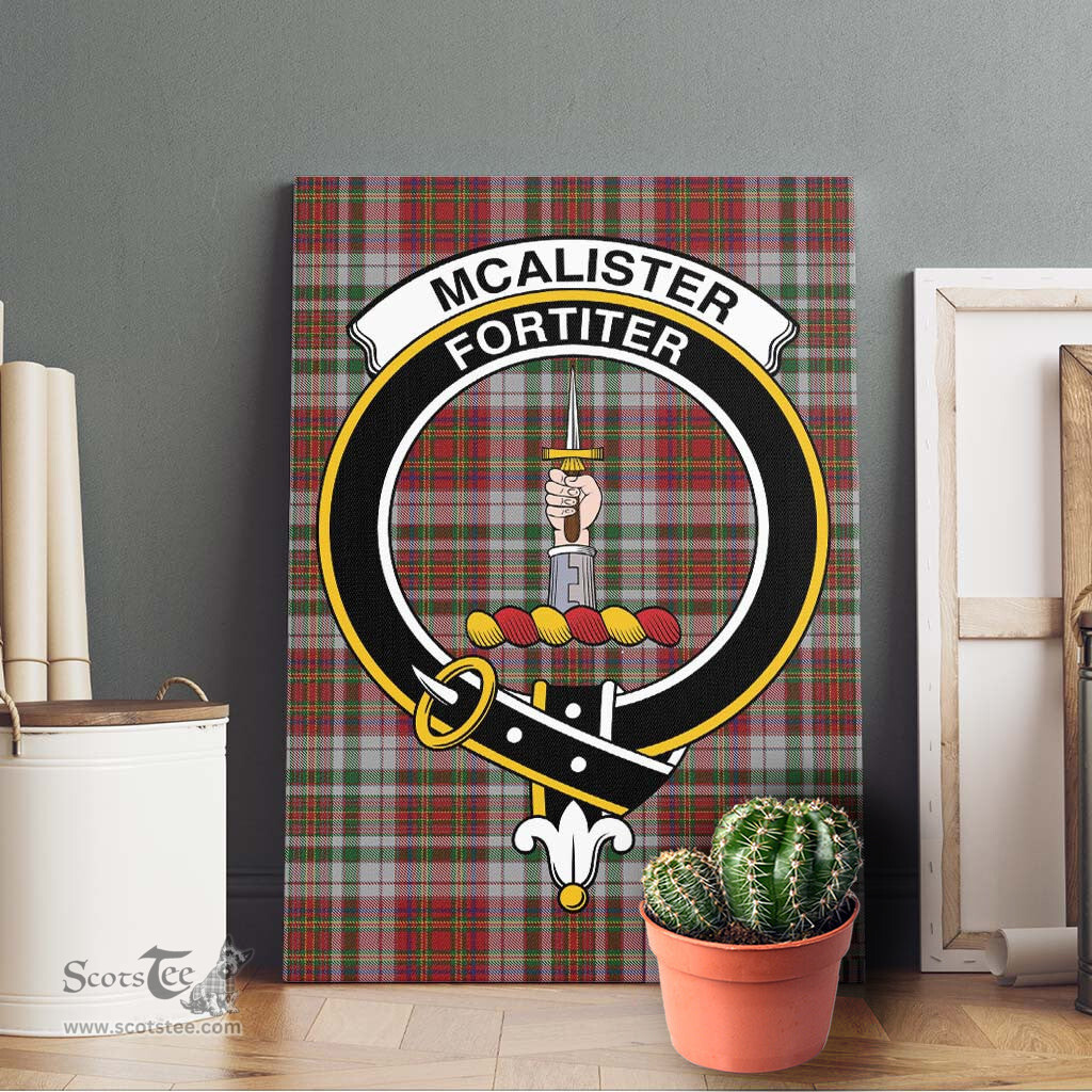 ScotsTee Shop Scottish McAlister Dress Clan Crest Tartan Framed Canvas Print Wall Art