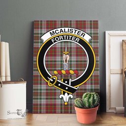 ScotsTee Shop Scottish McAlister Dress Clan Crest Tartan Framed Canvas Print Wall Art