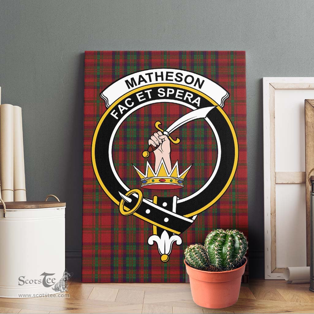 ScotsTee Shop Scottish Matheson Dress Clan Crest Tartan Framed Canvas Print Wall Art