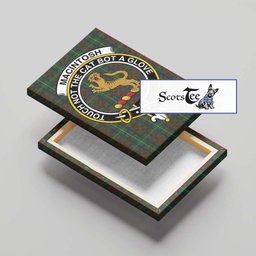 ScotsTee Shop Scottish MacIntosh Hunting Clan Crest Tartan Framed Canvas Print Wall Art