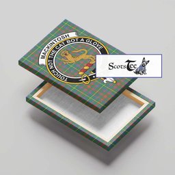 ScotsTee Shop Scottish MacKintosh Hunting Ancient Clan Crest Tartan Framed Canvas Print Wall Art