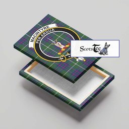ScotsTee Shop Scottish MacIntyre Hunting Modern Clan Crest Tartan Framed Canvas Print Wall Art