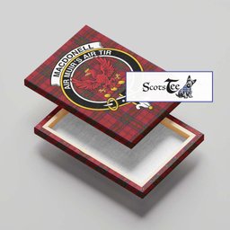 ScotsTee Shop Scottish MacDonell of Keppoch Clan Crest Tartan Framed Canvas Print Wall Art
