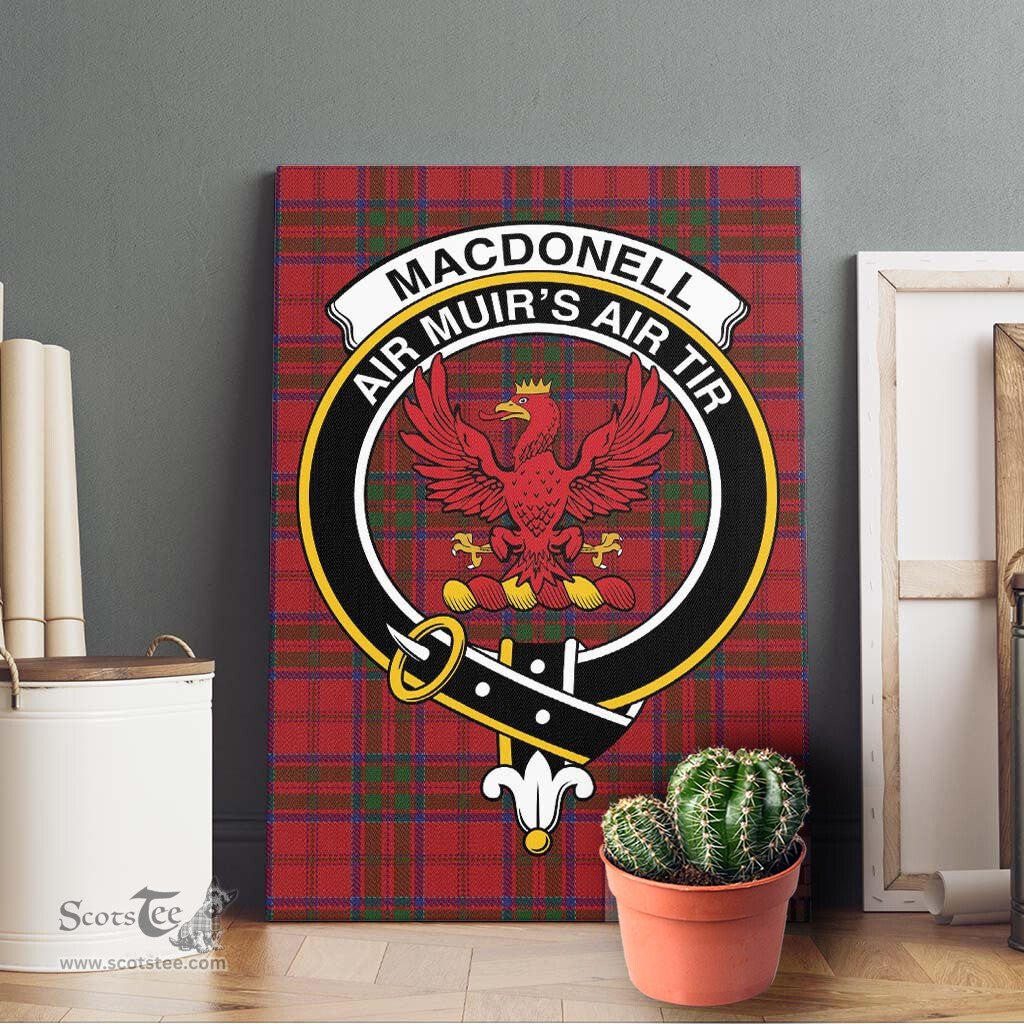 ScotsTee Shop Scottish MacDonell of Keppoch Clan Crest Tartan Framed Canvas Print Wall Art