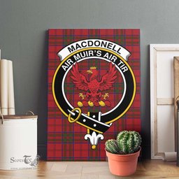 ScotsTee Shop Scottish MacDonell of Keppoch Clan Crest Tartan Framed Canvas Print Wall Art