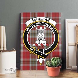 ScotsTee Shop Scottish MacLean of Duart Dress Red Clan Crest Tartan Framed Canvas Print Wall Art