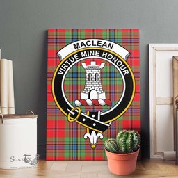 ScotsTee Shop Scottish MacLean of Duart Modern Clan Crest Tartan Framed Canvas Print Wall Art