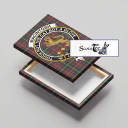 ScotsTee Shop Scottish MacIntosh Hunting Modern Clan Crest Tartan Framed Canvas Print Wall Art