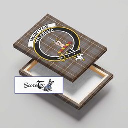 ScotsTee Shop Scottish McIntyre Hunting Weathered Clan Crest Tartan Framed Canvas Print Wall Art