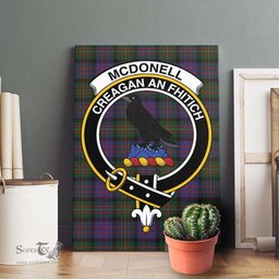 ScotsTee Shop Scottish McDonell of Glengarry Clan Crest Tartan Framed Canvas Print Wall Art