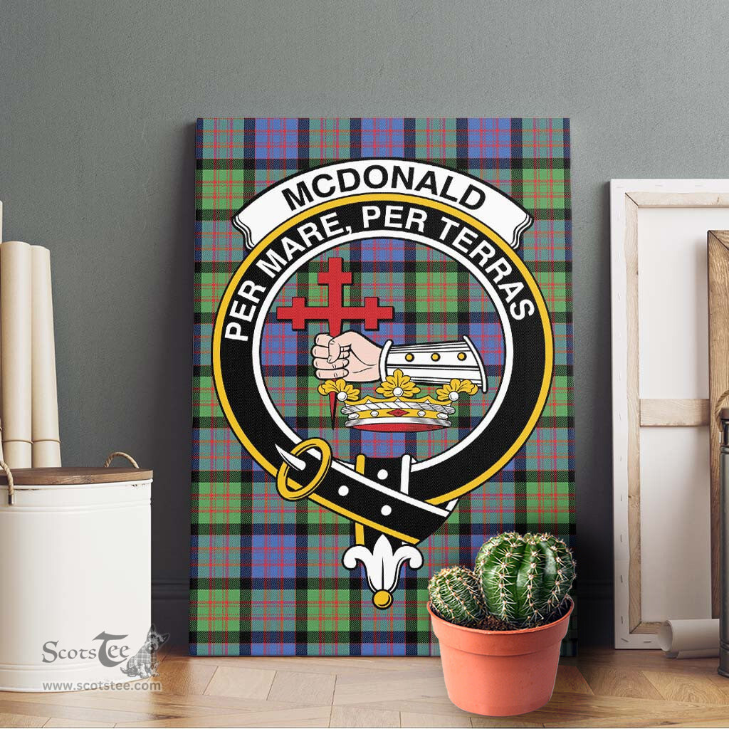 ScotsTee Shop Scottish McDonald Ancient Clan Crest Tartan Framed Canvas Print Wall Art