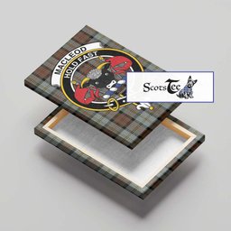 ScotsTee Shop Scottish MacLeod of Harris Weathered Clan Crest Tartan Framed Canvas Print Wall Art