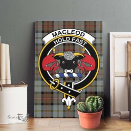 ScotsTee Shop Scottish MacLeod of Harris Weathered Clan Crest Tartan Framed Canvas Print Wall Art