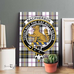 ScotsTee Shop Scottish MacPherson Dress Modern Clan Crest Tartan Framed Canvas Print Wall Art