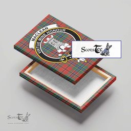 ScotsTee Shop Scottish MacLean of Duart Ancient Clan Crest Tartan Framed Canvas Print Wall Art
