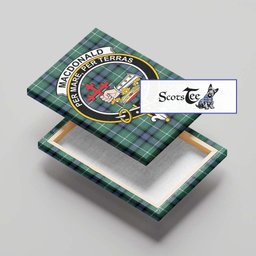 ScotsTee Shop Scottish MacDonald of the Isles Hunting Ancient Clan Crest Tartan Framed Canvas Print Wall Art