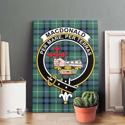 ScotsTee Shop Scottish MacDonald of the Isles Hunting Ancient Clan Crest Tartan Framed Canvas Print Wall Art