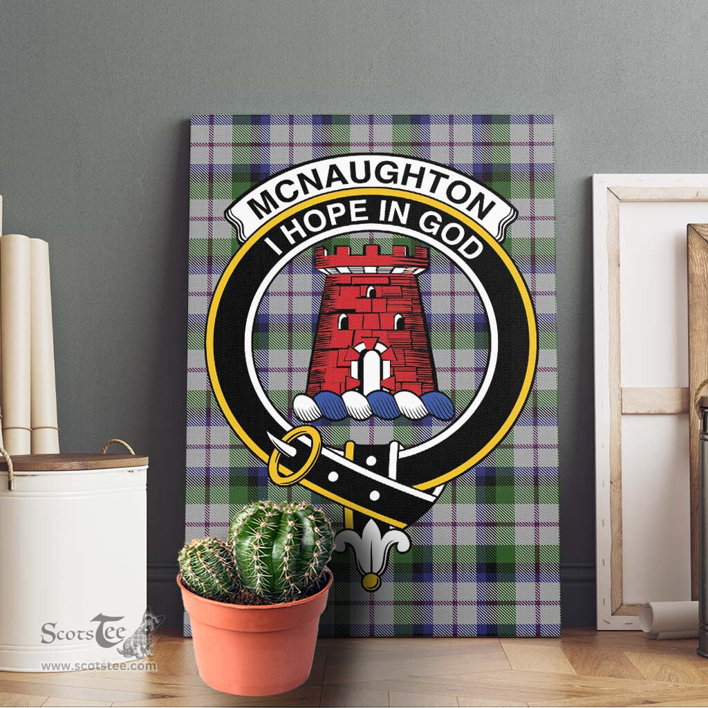 ScotsTee Shop Scottish McNaughton Dress Clan Crest Tartan Framed Canvas Print Wall Art
