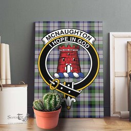 ScotsTee Shop Scottish McNaughton Dress Clan Crest Tartan Framed Canvas Print Wall Art