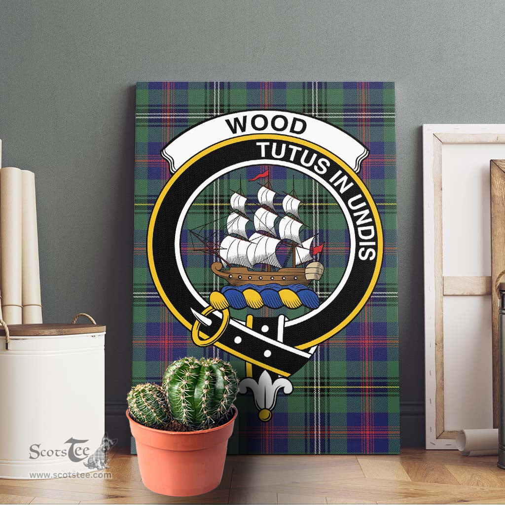 ScotsTee Shop Scottish Wood Modern Clan Crest Tartan Framed Canvas Print Wall Art