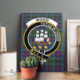 ScotsTee Shop Scottish Wood Modern Clan Crest Tartan Framed Canvas Print Wall Art