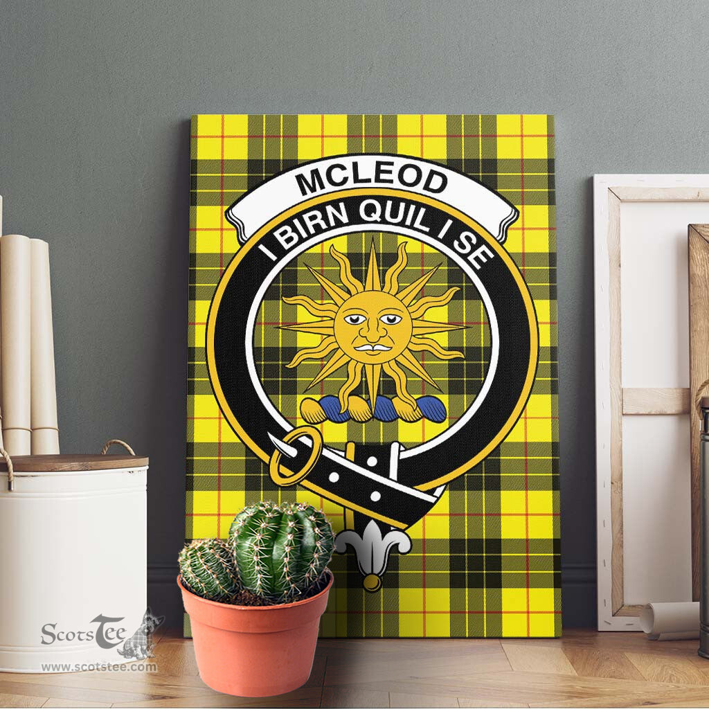 ScotsTee Shop Scottish McLeod of Lewis Modern Clan Crest Tartan Framed Canvas Print Wall Art