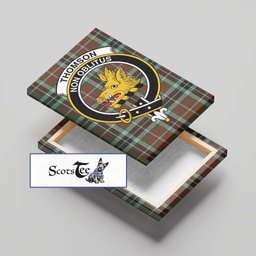 ScotsTee Shop Scottish Thomson Hunting Modern Clan Crest Tartan Framed Canvas Print Wall Art