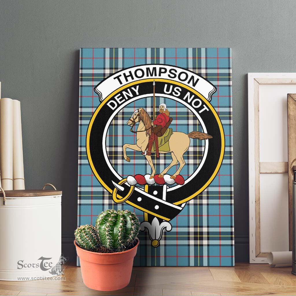 ScotsTee Shop Scottish Thompson Society Clan Crest Tartan Framed Canvas Print Wall Art