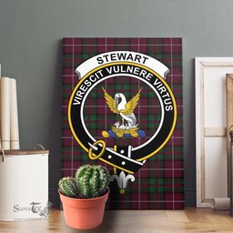 ScotsTee Shop Scottish Stewart of Bute Hunting Clan Crest Tartan Framed Canvas Print Wall Art