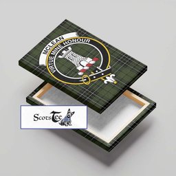 ScotsTee Shop Scottish McLean Hunting Clan Crest Tartan Framed Canvas Print Wall Art