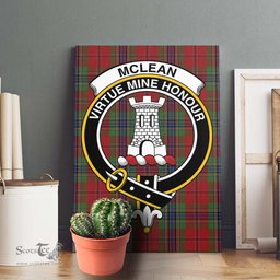 ScotsTee Shop Scottish McLean of Duart Clan Crest Tartan Framed Canvas Print Wall Art