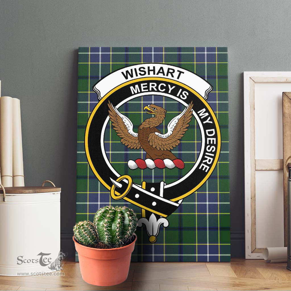 ScotsTee Shop Scottish Wishart Hunting Modern Clan Crest Tartan Framed Canvas Print Wall Art