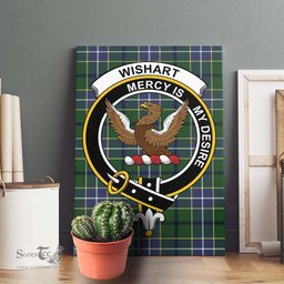 ScotsTee Shop Scottish Wishart Hunting Modern Clan Crest Tartan Framed Canvas Print Wall Art