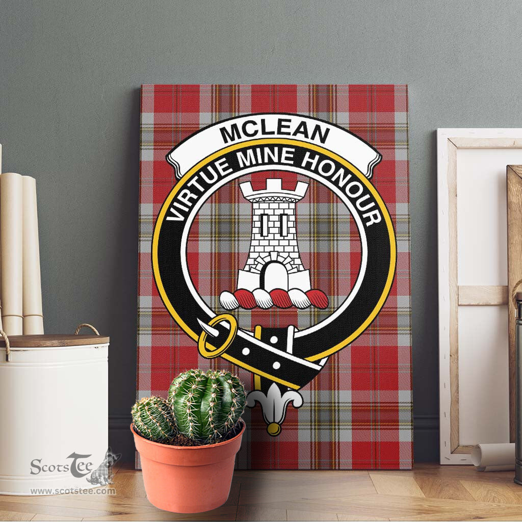 ScotsTee Shop Scottish McLean of Duart Dress Red Clan Crest Tartan Framed Canvas Print Wall Art