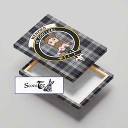 ScotsTee Shop Scottish Menzies Black Dress Clan Crest Tartan Framed Canvas Print Wall Art
