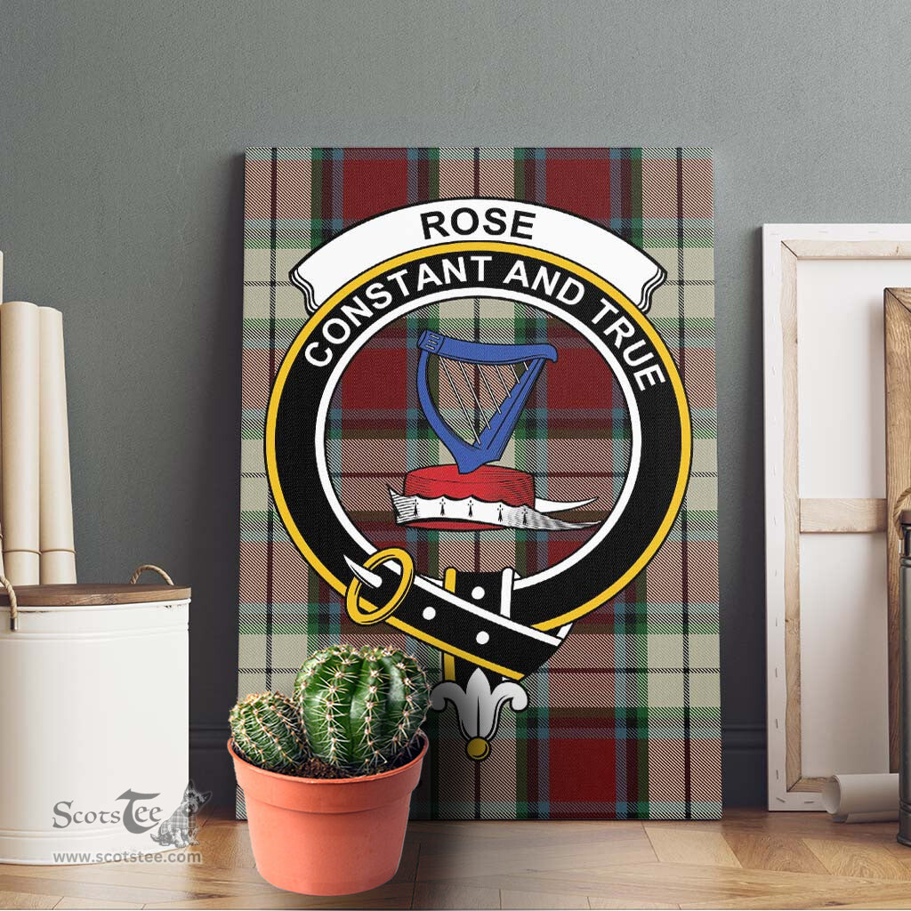 ScotsTee Shop Scottish Rose White Dress Clan Crest Tartan Framed Canvas Print Wall Art