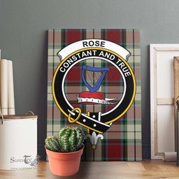 ScotsTee Shop Scottish Rose White Dress Clan Crest Tartan Framed Canvas Print Wall Art