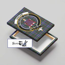 ScotsTee Shop Scottish Ogilvie (Ogilvy) Hunting Modern Clan Crest Tartan Framed Canvas Print Wall Art