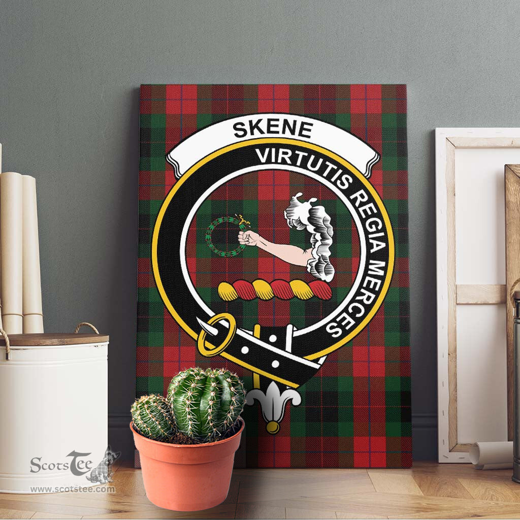 ScotsTee Shop Scottish Skene of Cromar Black Clan Crest Tartan Framed Canvas Print Wall Art