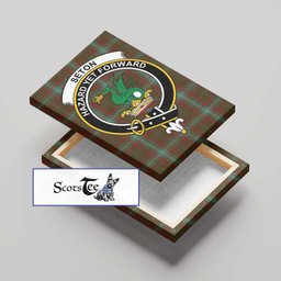 ScotsTee Shop Scottish Seton Hunting Clan Crest Tartan Framed Canvas Print Wall Art