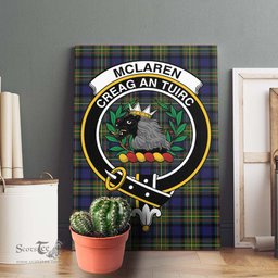 ScotsTee Shop Scottish McLaren Modern Clan Crest Tartan Framed Canvas Print Wall Art