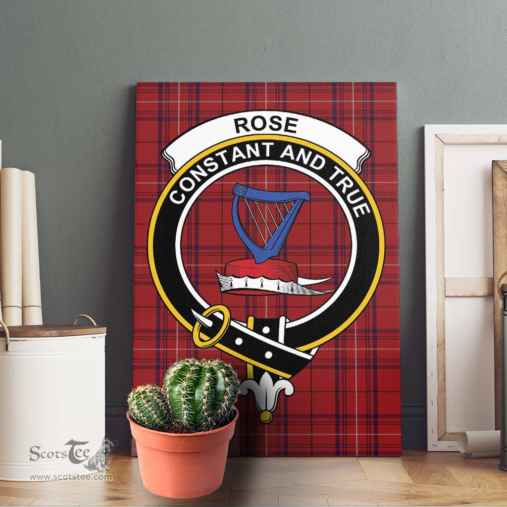 ScotsTee Shop Scottish Rose of Kilravock Clan Crest Tartan Framed Canvas Print Wall Art