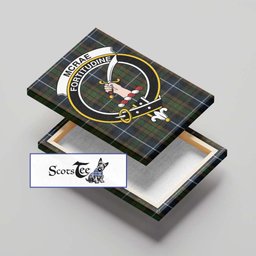 ScotsTee Shop Scottish McRae Hunting Clan Crest Tartan Framed Canvas Print Wall Art