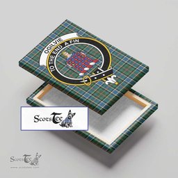ScotsTee Shop Scottish Ogilvie (Ogilvy) Hunting Ancient Clan Crest Tartan Framed Canvas Print Wall Art