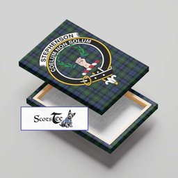 ScotsTee Shop Scottish Stephenson Hunting Clan Crest Tartan Framed Canvas Print Wall Art