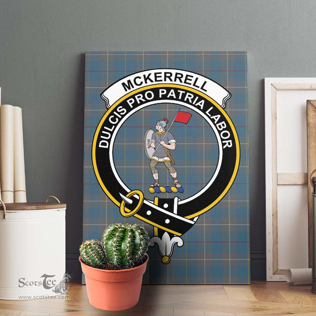 ScotsTee Shop Scottish McKerrell of Hillhouse Dress Clan Crest Tartan Framed Canvas Print Wall Art