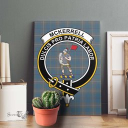 ScotsTee Shop Scottish McKerrell of Hillhouse Dress Clan Crest Tartan Framed Canvas Print Wall Art